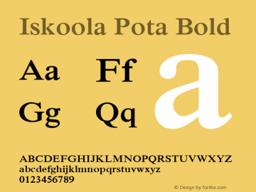 Iskoola Pota Bold Version 5.90图片样张
