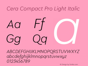 Cera Compact Pro Light Italic Version 6.000图片样张