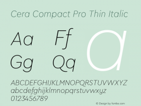 Cera Compact Pro Thin Italic Version 6.000图片样张