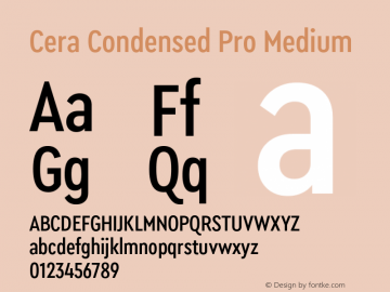 Cera Condensed Pro Medium Version 6.000图片样张