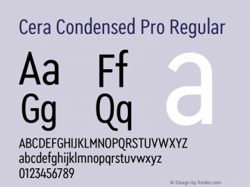 Cera Condensed Pro Regular Version 6.000图片样张