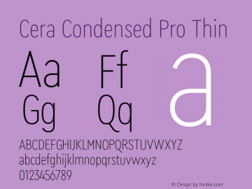 Cera Condensed Pro Thin Version 6.000图片样张