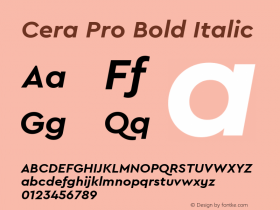 Cera Pro Bold Italic Version 6.000图片样张