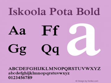 Iskoola Pota Bold Version 6.00图片样张