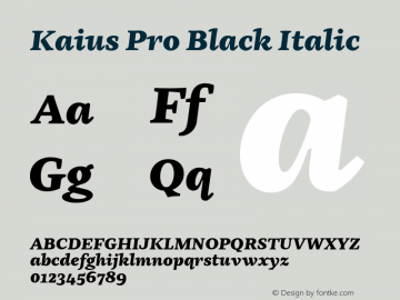 Kaius Pro Black Italic Version 2.000;hotconv 1.0.109;makeotfexe 2.5.65596图片样张