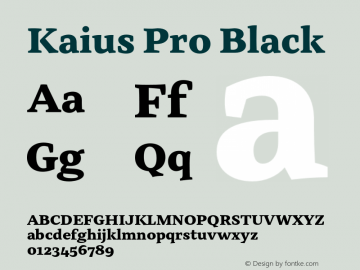 Kaius Pro Black Version 2.000;hotconv 1.0.109;makeotfexe 2.5.65596图片样张