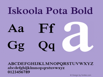 Iskoola Pota Bold Version 6.90 Font Sample