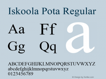 Iskoola Pota Regular Version 6.90 Font Sample