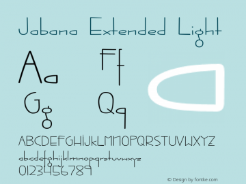 Jabana Extended Light Version 1.001;PS 1.1;hotconv 1.0.88;makeotf.lib2.5.647800图片样张
