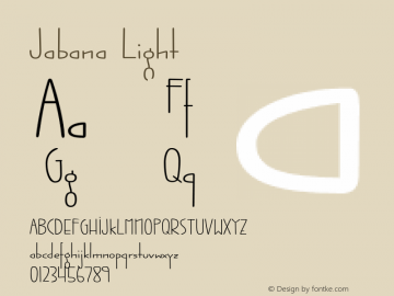 Jabana Light Version 1.001;PS 1.1;hotconv 1.0.88;makeotf.lib2.5.647800. For display on ilovetypography.com only图片样张