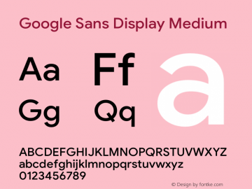 Google Sans Display Medium Version 2.003图片样张
