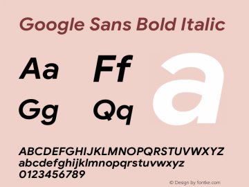 Google Sans Bold Italic Version 2.003图片样张