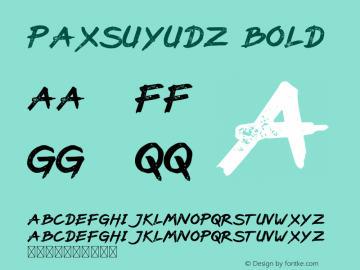 PaxSuyudz Bold Version 1.002;Fontself Maker 3.0.0图片样张