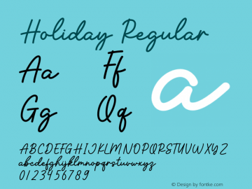 Holiday Version 1.002;Fontself Maker 3.5.4图片样张