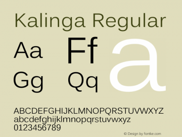 Kalinga Regular Version 5.91 Font Sample