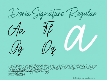 Doria Signature Version 1.00;June 29, 2021;FontCreator 12.0.0.2563 64-bit图片样张