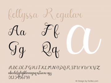 fellyssa Version 1.00;July 21, 2021;FontCreator 13.0.0.2683 64-bit图片样张