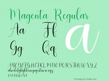 Magenta Version 1.00;July 5, 2021;FontCreator 12.0.0.2545 64-bit图片样张