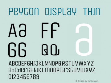 Peyton Display Thin Version 1.000;hotconv 1.0.109;makeotfexe 2.5.65596图片样张