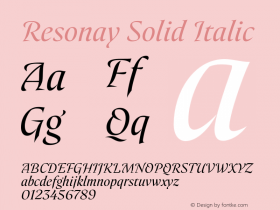 Resonay Solid Italic Version 1.000;hotconv 1.0.109;makeotfexe 2.5.65596图片样张