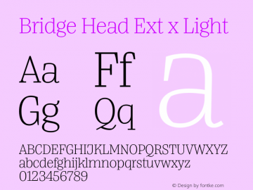 Bridge Head Ext x Light Version 1.000;hotconv 1.0.109;makeotfexe 2.5.65596图片样张
