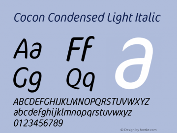 Cocon Condensed Light Italic Version 7.504; August 17, 2022图片样张