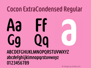 Cocon Extra Condensed Version 7.504; August 17, 2022图片样张