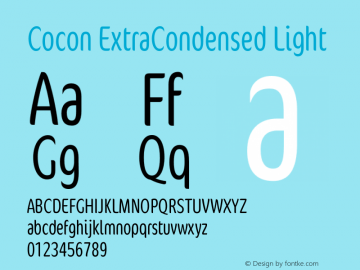 Cocon Extra Condensed Light Version 7.504; August 17, 2022图片样张