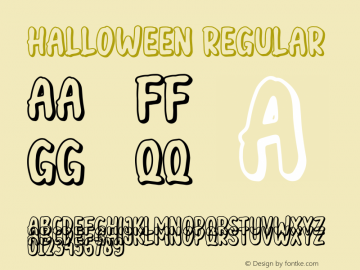 Halloween Version 1.00;September 15, 2021;FontCreator 13.0.0.2683 64-bit图片样张