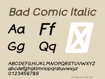 Bad Comic Italic 0.9图片样张