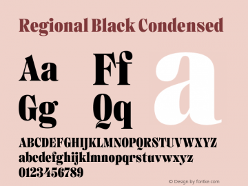 Regional Black Condensed Version 1.000;hotconv 1.0.109;makeotfexe 2.5.65596图片样张