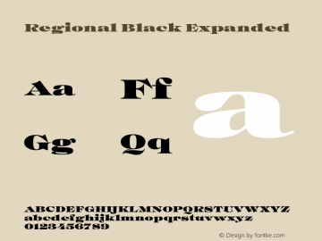 Regional Black Expanded Version 1.000;hotconv 1.0.109;makeotfexe 2.5.65596图片样张
