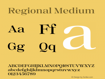 Regional Medium Version 1.000;hotconv 1.0.109;makeotfexe 2.5.65596图片样张