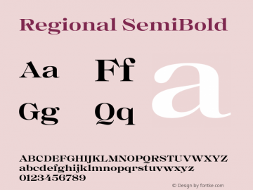 Regional SemiBold Version 1.000;hotconv 1.0.109;makeotfexe 2.5.65596图片样张