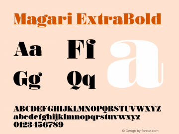 Magari ExtraBold Version 1.000;hotconv 1.0.109;makeotfexe 2.5.65596图片样张