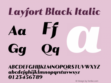 Layfort Black Italic Version 1.000;FEAKit 1.0图片样张