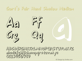 Gort's Fair Hand Shadow Medium v1.05 Font Sample