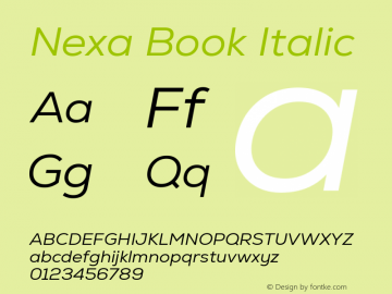 Nexa Book Italic Version 2.00; August 17, 2022图片样张