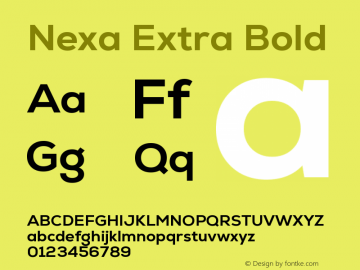 Nexa Extra Bold Version 2.00; August 17, 2022图片样张