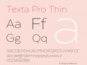 Texta Pro Thin Version 1.005;hotconv 1.0.109;makeotfexe 2.5.65596图片样张