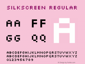 Silkscreen Regular Version 1.001; ttfautohint (v1.8.4.7-5d5b)图片样张