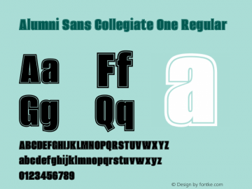 Alumni Sans Collegiate One Regular Version 1.100图片样张