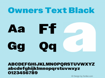 Owners Text Black Version 1.001; Owners Text Black图片样张