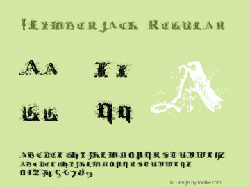 !Limberjack Regular Version 1.2006, technical update Font Sample