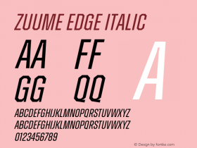 Zuume Edge Italic Version 1.000;hotconv 1.0.109;makeotfexe 2.5.65596图片样张