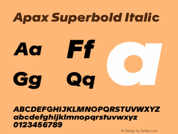 Apax Superbold Italic Version 1.000图片样张