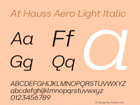 At Hauss Aero Light Italic Version 1.100 | FøM Fix图片样张