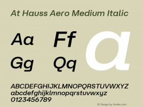At Hauss Aero Medium Italic Version 1.100 | FøM Fix图片样张