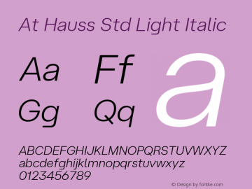 At Hauss Std Light Italic Version 1.100 | FøM Fix图片样张