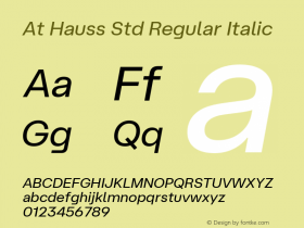 At Hauss Std Regular Italic Version 1.100 | FøM Fix图片样张